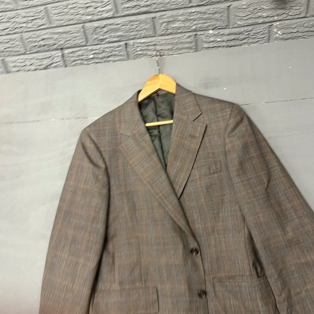 Hart Schaffner Marx Mens Brown Glen Plaid‎ Blazer Jacket Heritage Cloth Hanny's